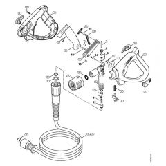 Genuine Stihl RE521 / W - Spray gun RE 581, 581 PLUS, High-pressure hose