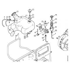 Genuine Stihl RE530 W / J - Fuel tank, Fuel pump