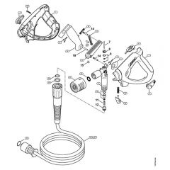 Genuine Stihl RE551 PLUS / W - Spray gun RE 581, 581 PLUS, High-pressure hose