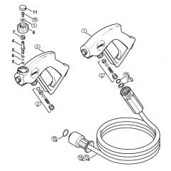 Genuine Stihl RE581 PLUS / X - Spray gun, High-pressure hose