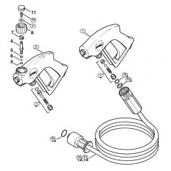 Genuine Stihl RE581 / X - Spray gun, High-pressure hose