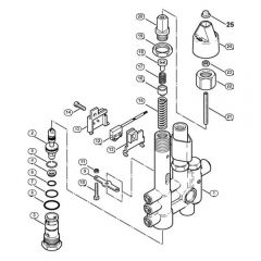 Genuine Stihl RE660 W / D - Regulation valve block, Control piston