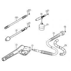 Genuine Stihl RE700 K / J - Spray lance/wand, High-pressure hose