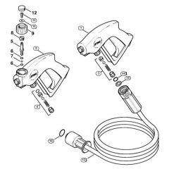 Genuine Stihl RE880 W / R - Spray gun, High-pressure hose