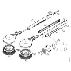 Genuine Stihl RE961 PLUS / X - Rotory washing brush, Suction hose
