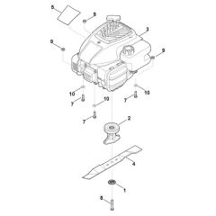 Stihl RM2.1 R - Engine, Blade - Parts Diagram