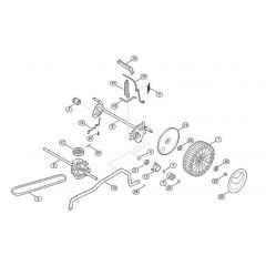 Genuine Stihl RM443.0 T / C - Rear axle, height adjustment