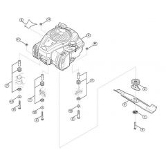 Genuine Stihl RM443.0 T / D - Engine, blade