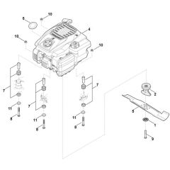Stihl RM443.1 T - Engine, Blade - Parts Diagram