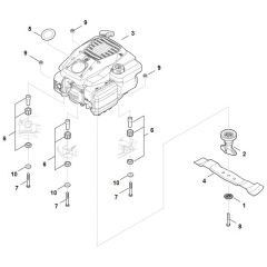 Stihl RM443.3 T - Engine, Blade - Parts Diagram
