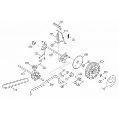 Genuine Stihl RM448.1 TC / C - Rear axle, height adjustment