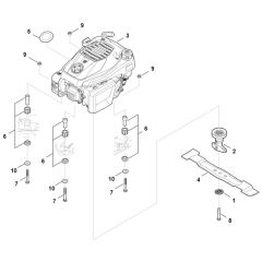 Stihl RM448.3 T - Engine, Blade - Parts Diagram
