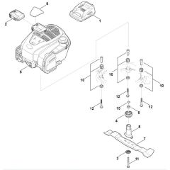 Stihl RM650.0 VE - Engine, Blade - Parts Diagram