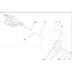 Hayter RT380H - 135E (135E280000001 - 135E280999999) - Rear Wheel - Tire Assy