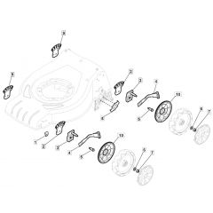 S42 HP Li - 2016 - 295431003/M16 - Mountfield Rotary Mower Height Adjusting Diagram
