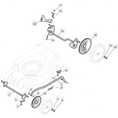 S46 PD Li - 2017-2018 - 295486003/M17 - Mountfield Rotary Mower Height Adjusting Diagram