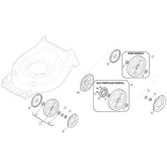 S46 PD Li - 2019-2020 - 2L0487863/M19 - Mountfield Rotary Mower Wheel Diagram
