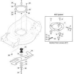 S501R PD - 2016-2018 - 294519043/M16 - Mountfield Rotary Mower Blade Diagram
