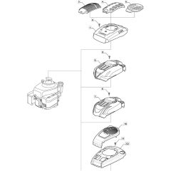 S501R PD - 2016-2018 - 294519043/M16 - Mountfield Rotary Mower Engine Cover Diagram