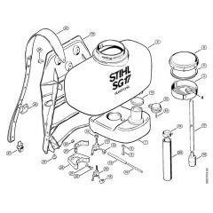 Genuine Stihl SG17 / E - Container with tank, Backplate