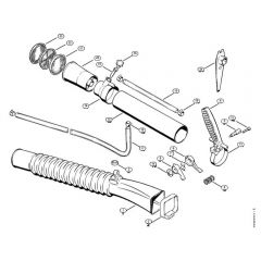 Genuine Stihl SG17 / F - Pleated hose, Control handle