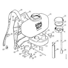 Genuine Stihl SG17 L / E - Container with tank, Backplate