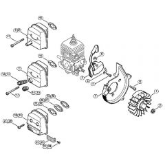 Genuine Stihl SH55 / B - Ignition system, Muffler