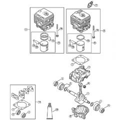 Genuine Stihl SH56 C-E / A - SH 56: Crankcase, Cylinder