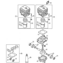 Genuine Stihl SH86 D / B - SH 86: Crankcase, Cylinder