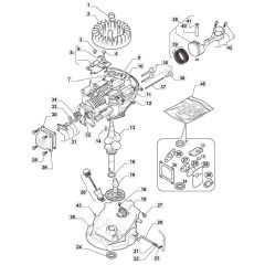 SP46 - 2021-2023 - 2L0482048/M21 - Mountfield Rotary Mower Engine Piston Crankshaft Diagram