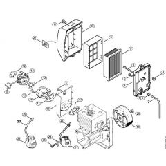 Genuine Stihl SR420 / C - Air filter, Ignition system