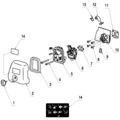 McCulloch T26 CS - 967207701 - 2014-02 - Carburetor & Air Filter Parts Diagram