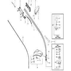McCulloch TM251 - 952715438 - 2009-04 - Shaft & Handle (1) Parts Diagram