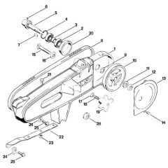 Stihl TS08 - Cast Arm, V-Belt - Parts Diagram