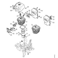 TS410 B-Cylinder, Muffler Assembly        