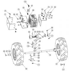 Cobra WT60SP - Wheeled Trimmer Jan 2022 Gearbox/Wheel and Axle Assy Diagram