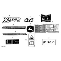 John Deere X948 - PC13378 - Labels - ST906613