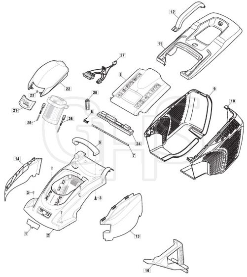 PRINCESS 34 Li - 2016-2018 - 294343063/M16 - Mountfield Rotary Mower Deck Diagram