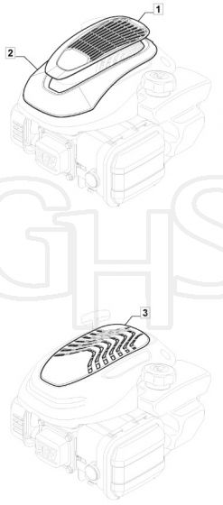 HP45 - 2020-2022 - 2L0481048/AMZ - Mountfield Rotary Mower Engine Cover Diagram