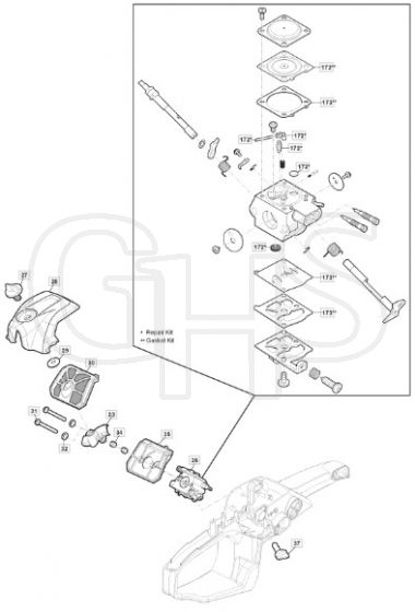 MC 3112 - 2017-2018 - 240311203/M17 - Mountfield Chainsaw Engine Carburettor Diagram