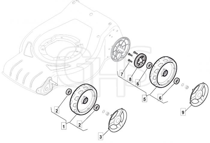 S42 PD Li - 2016 - 295432003/M16 - Mountfield Rotary Mower Wheel Diagram