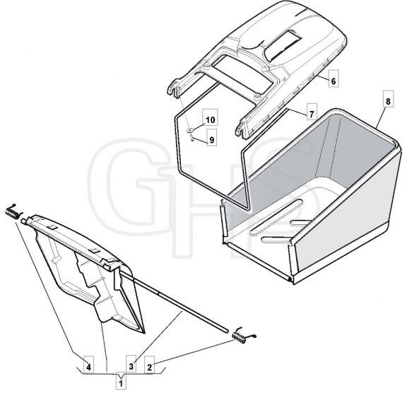 HW512 PD BBC - 2010 - 299538833/M10 - Mountfield Rotary Mower Grass Bag Diagram