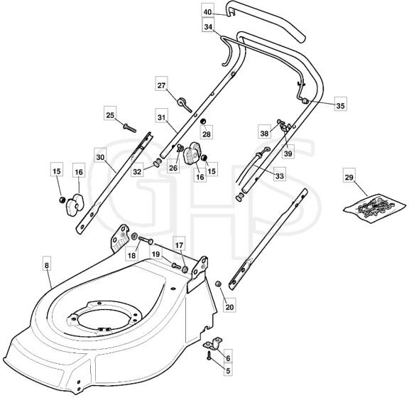 S461R HP - 2009 - 294486043/UM9 - Mountfield Rotary Mower Deck Diagram