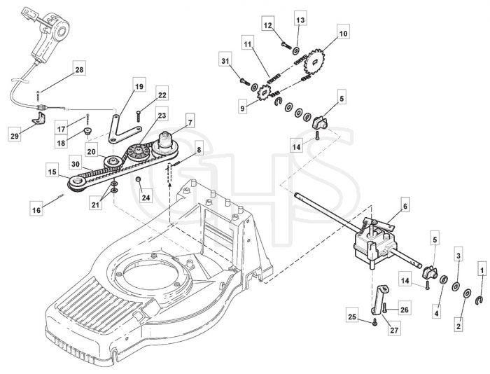 M484 R ES - 2009 - 292505523/UM9 - Mountfield Rotary Mower Transmission Diagram