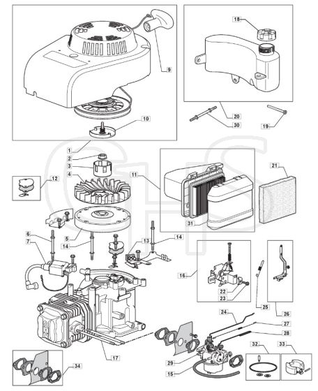 S461R PD - 2010-2013 - 294489043/M10 - Mountfield Rotary Mower WBE0702 Engine Diagram