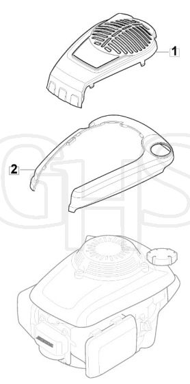 HP425 - 2014 - 295431038/M14 - Mountfield Rotary Mower Engine Cover Diagram