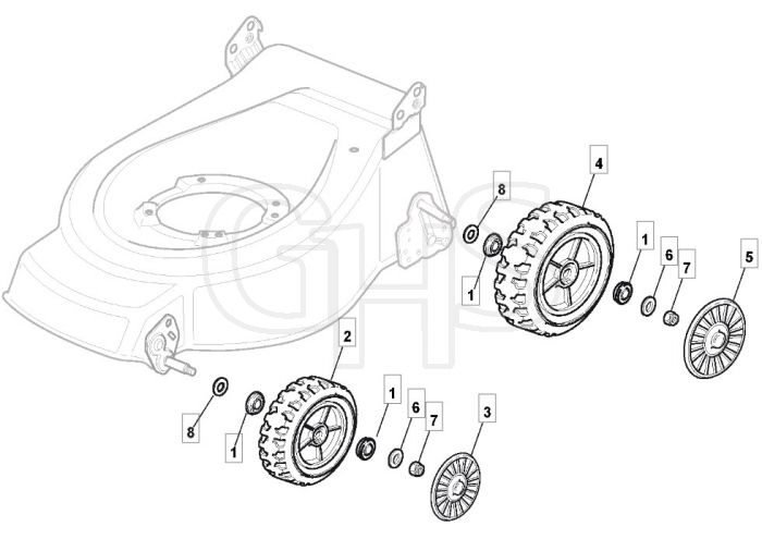 S420 PD - 2009 - 294435023/UM9 - Mountfield Rotary Mower Wheels Diagram