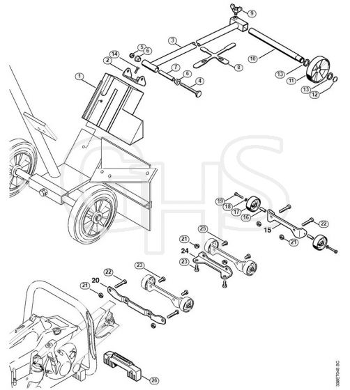 Genuine Stihl TS460 / P - Guide wheel kit, Wheel kit