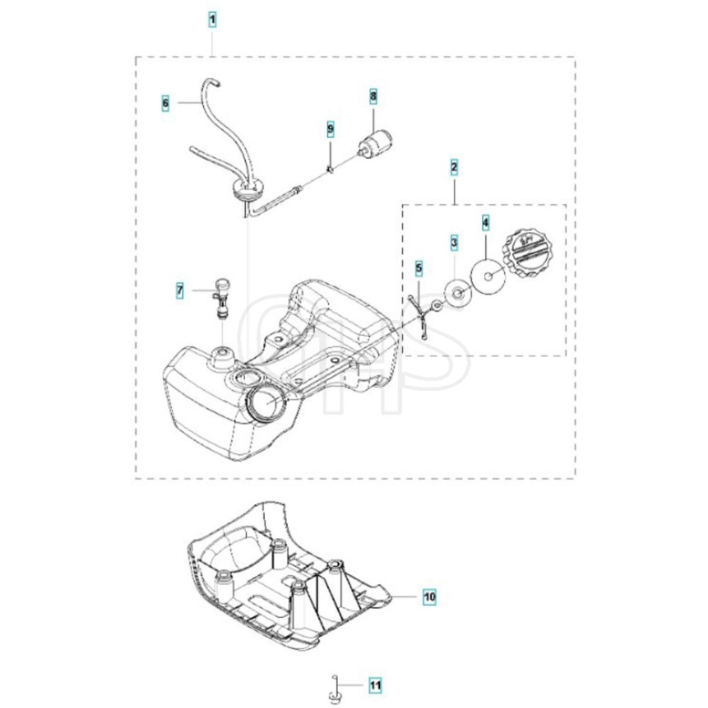 McCulloch B40 BT 201701 Fuel Tank Parts Diagram GHS