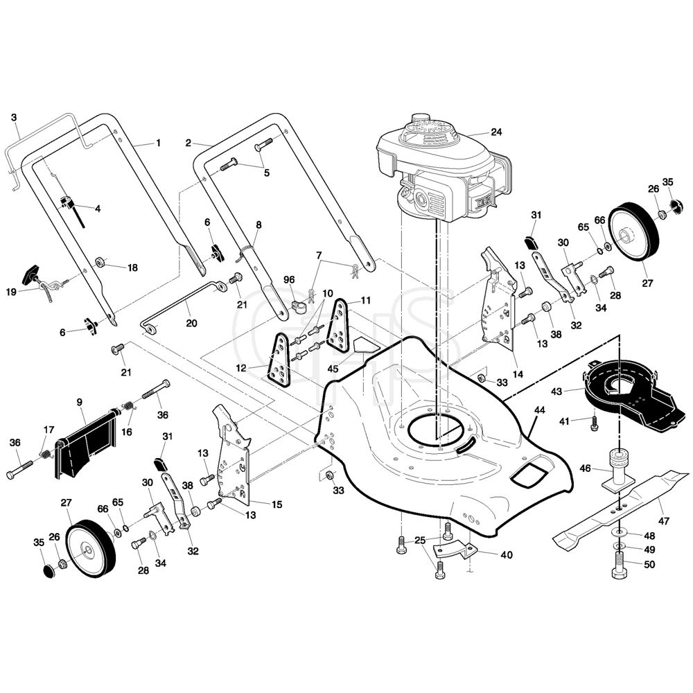 McCulloch BR022 96141003804 200802 Frame Parts Diagram GHS